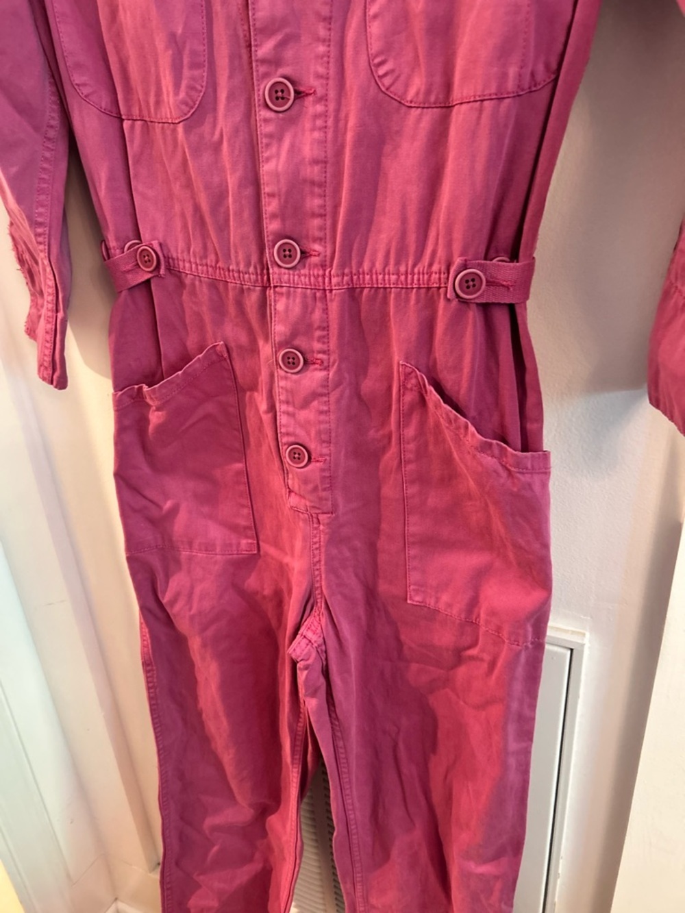 PISTOLA Tanner Pink Denim Jumpsuit Long Sleeve Field Suit Coveralls Size XS - Picture 6 of 8